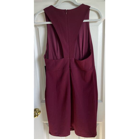 Lulus Rhythm of the Night Racerback Dress Burgundy NWT Size L Sleeveless Bodycon - Picture 5 of 9